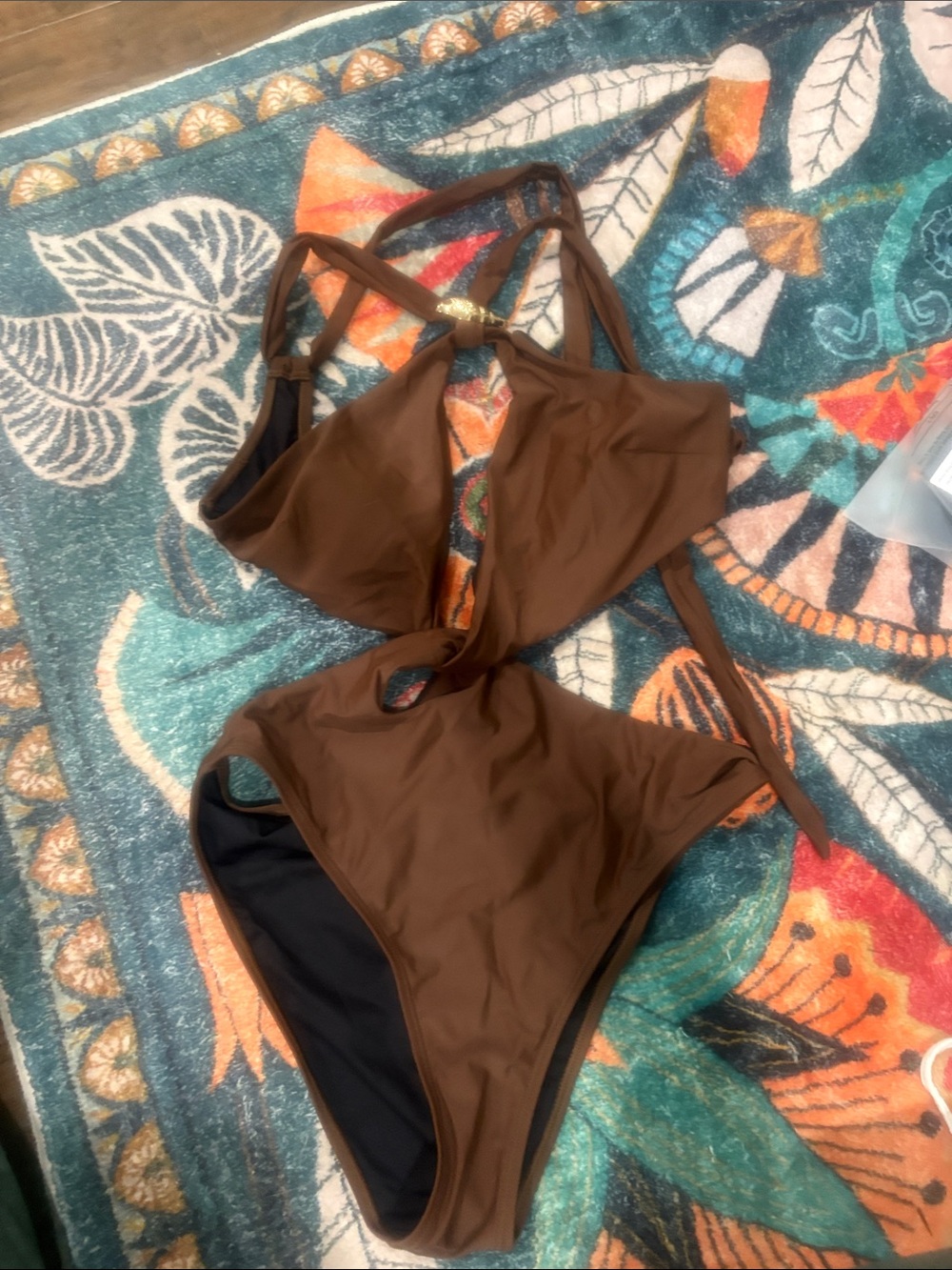 Cupshe Brown Cutout One-Piece Swimsuit